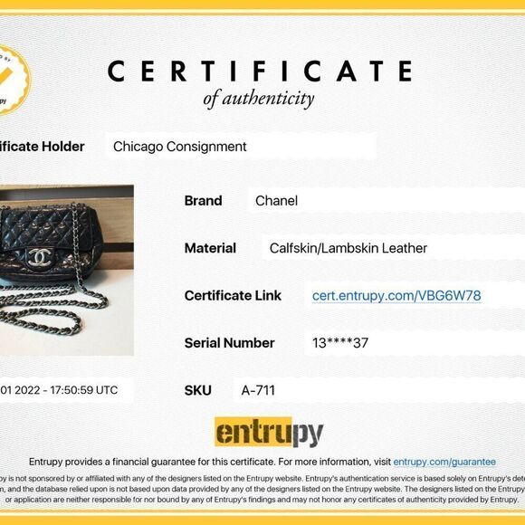 Chanel Crinkled Calfskin Leather and Tweed Classic Flap in Black - Picture 14 of 14